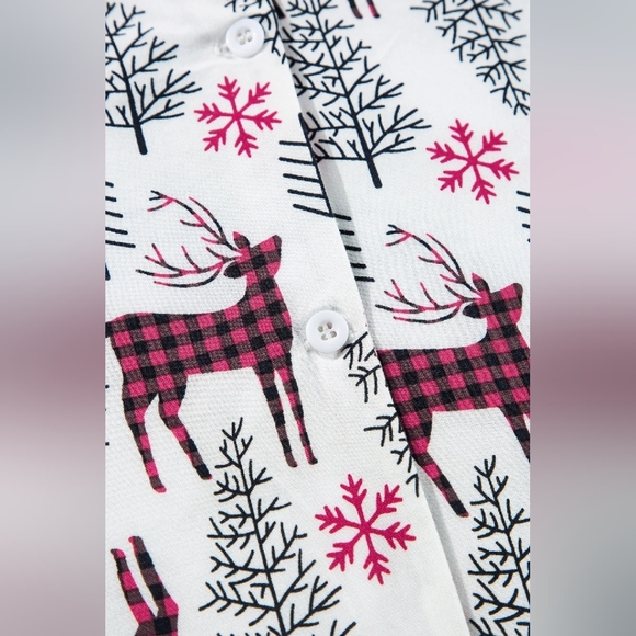 Cozy White and Red Reindeer Pajamas - Picture 4 of 10